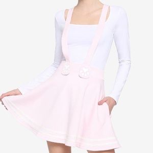 Pink Cat Paw Suspender‎ Skirt Hot Topic Pastel